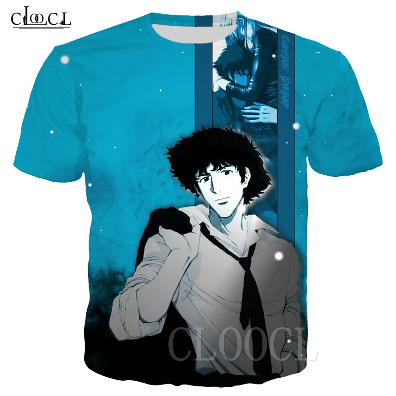 Мужская и женская футболка в стиле аниме ковбой бебоп пуловер с 3D принтом летняя