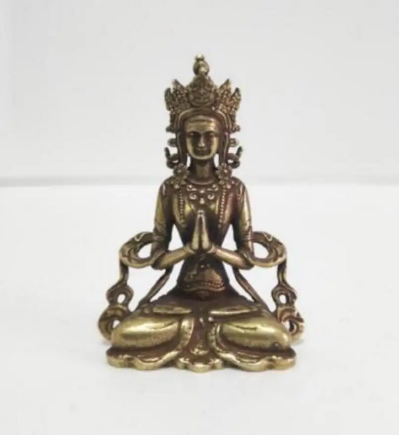 YM Медная статуя Буддизм из чистой латуни Ваджра Будда маленькая