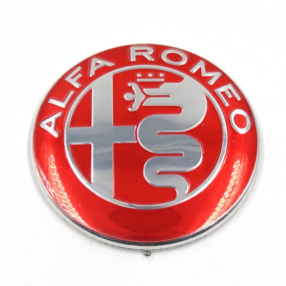 74 мм Эмблема для Alfa Romeo Giulia Stelvio с красным крестом эмблема значок наклейки