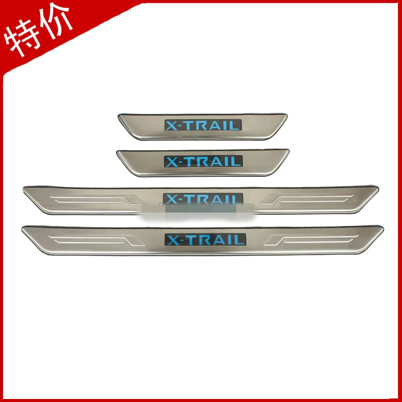 

2008-2012 FOR Nissan X-TRAIL T31 Rogue With Blue LED High quality stainless steel Scuff Plate/Door Sill