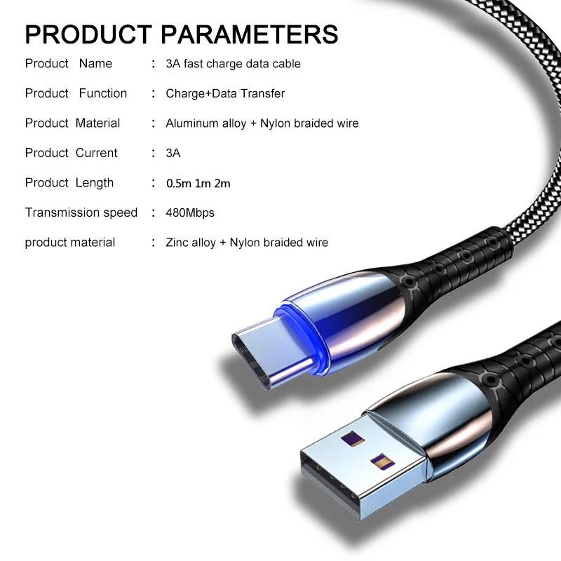Кабель Micro USB Type-C для быстрой зарядки телефонов xiaomi mi 10 Samsung S10 S9 Huawei mate 40 зарядное
