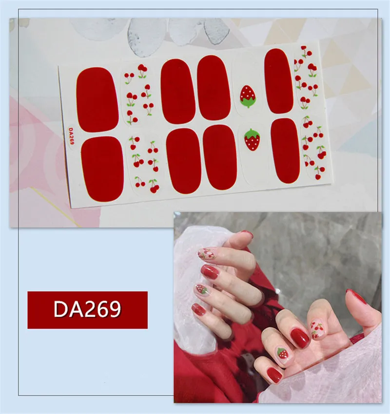 14 накладных наклеек для ногтей с полным покрытием наклейки сделай сам ногтевого