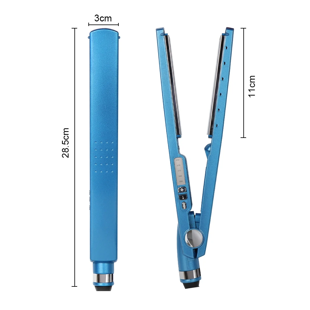 

450F Nano Titanium Temperature Hair Flat Iron Blue 11/4 Fast Heating Salon Straight Hair Iron Professional Hair Straightener