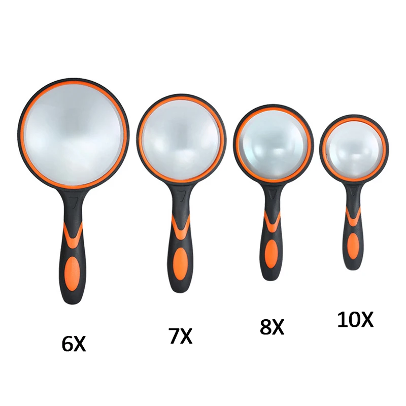 

Увеличительное стекло 6X 7X 8X 10X, портативная ручная лупа для ювелирных изделий, газет, книг, чтения, увеличительное стекло высокой четкости