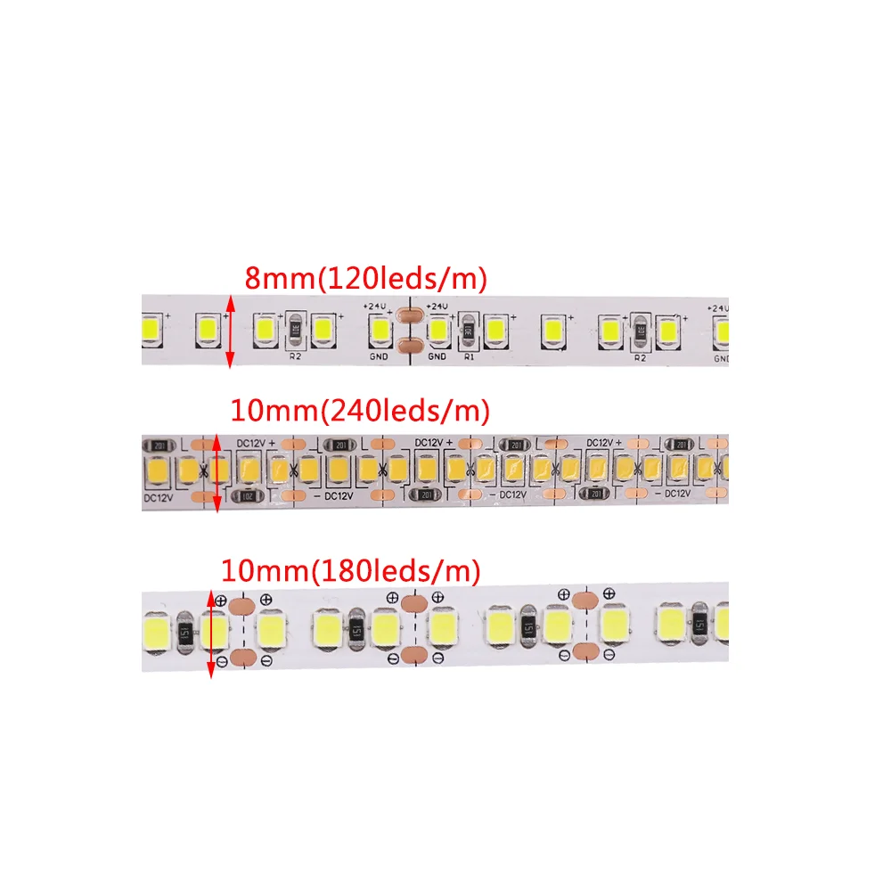Светодиодная лента 5 м 12 В 2835 гибкая Диодная 120 светодиодов/м 240 светодиодная лампа
