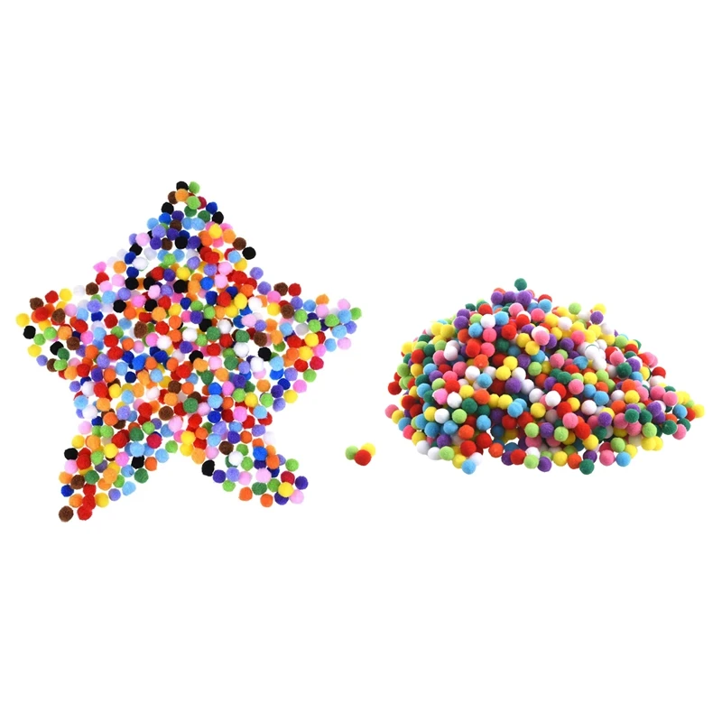 1500 шт. 10 мм Разноцветные мягкие пушистые Помпоны для детских поделок | Дом и сад