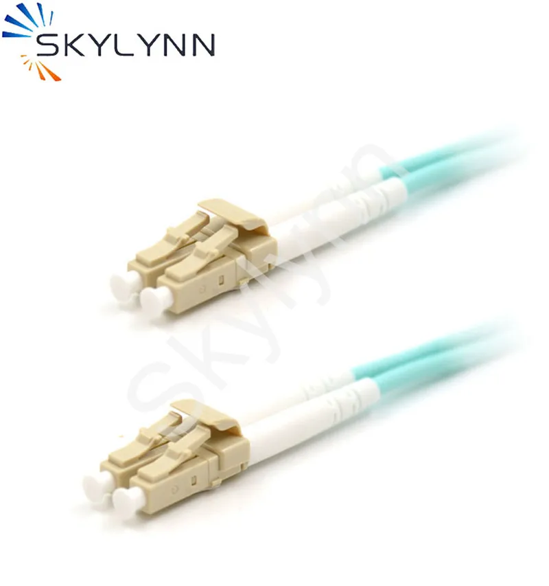 Ceny Skylynn Z Włókna łatka Optyczna Przewód, 50 Sztuk/worek LC/UPC-LC/UPC OM3 Duplex 3.0mm Aqua LSZH Kurtka Kabel Jumper 1M 2M