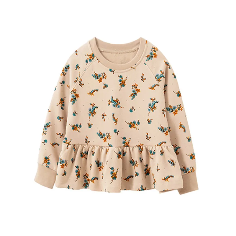 Детский свитшот с длинным рукавом цветочным принтом|Толстовки и кофты для