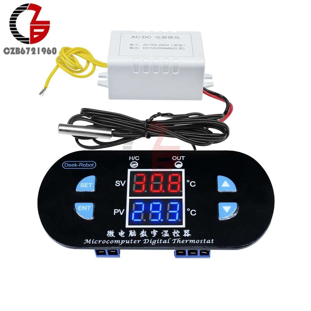 W1308 AC 100-240V 10A цифровой регулятор температуры Термостат Крытый Холодильный инкубатор Heaiting охлаждение 220V 110V 120V