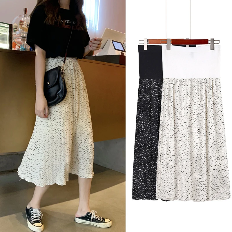 Плиссированные юбки для беременных винтажные шифоновые Регулируемая Талия