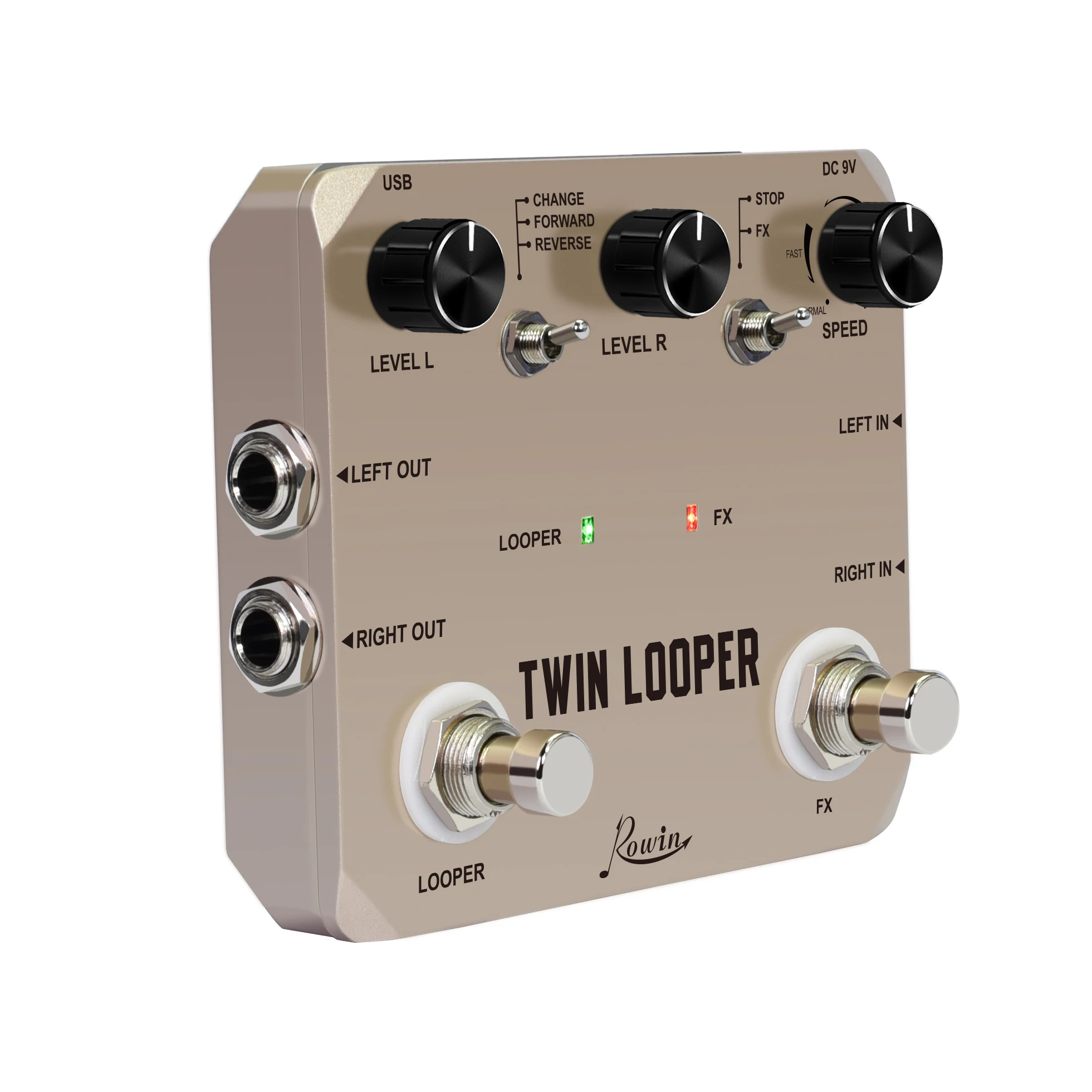 rowin twin looper station elektrische gitarre effekt pedal schleife station für gitarristen goldene free global shipping