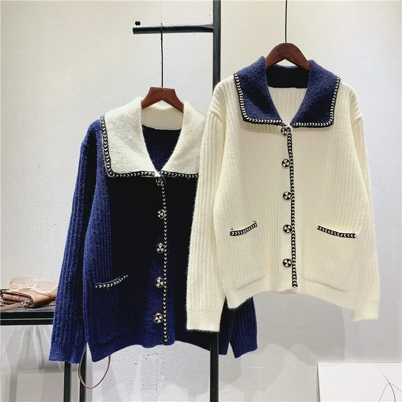 

Women Short Cardigan Knitted Sweater Autumn Winter Long Sleeve V neck Jumper Cardigans Casual Streetwear Fashion Style Femme