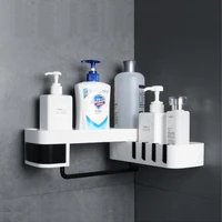 shower storage holder toilet organizer shampoo cosmetic tray stand no drilling wall mounted corner shelves for bathroom kitchen