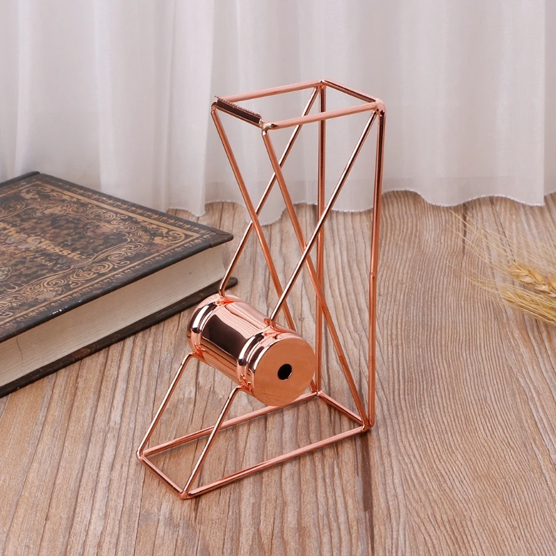 

Rose Gold Hollow Tape Cutter Washi Storage Organizer Stationery Office Supplies
