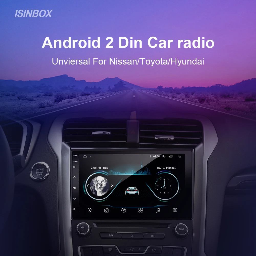 Автомагнитола 2 DIN Android 10 7 дюймов мультимедийный проигрыватель MP5 Bluetooth