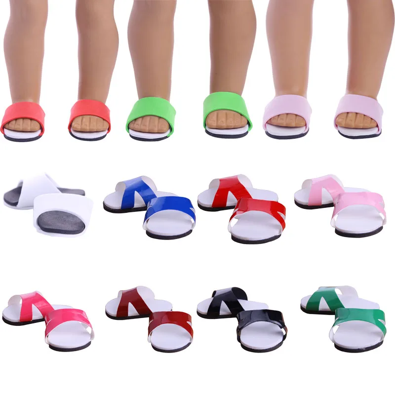 Простые пляжные тапочки для кукольной обуви легко носить с собой 18 дюймовых