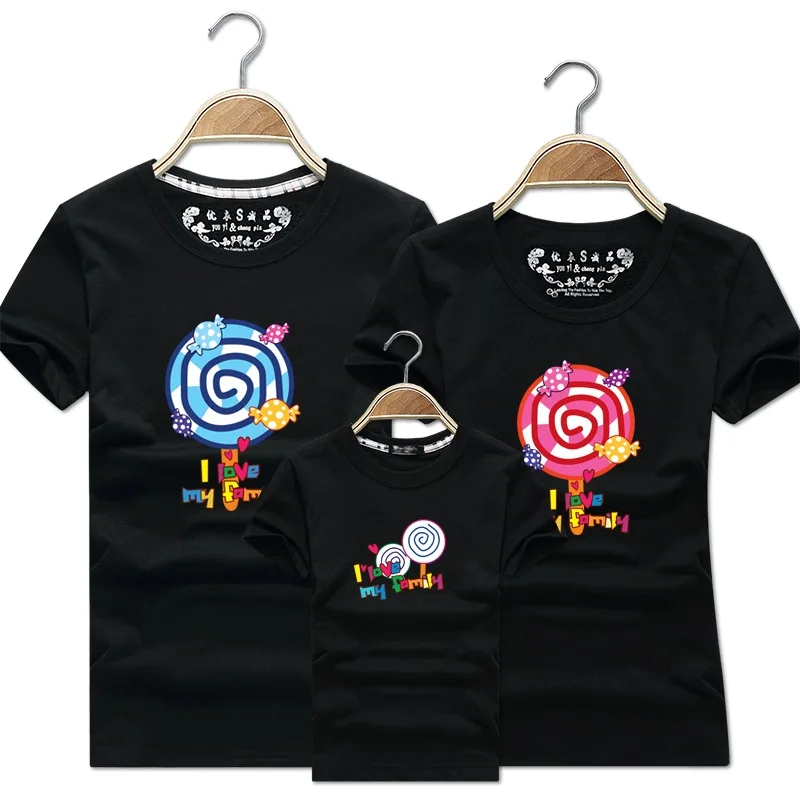 Рождественская одежда для семьи матери и сына Одинаковая пар рубашка с коротким