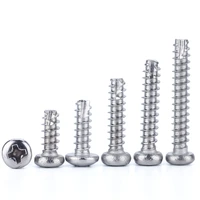50100pcs 304 stainless steel round head phillips cut tail self tapping screws m2 m2 3 m2 6 m3 pt slotted screw