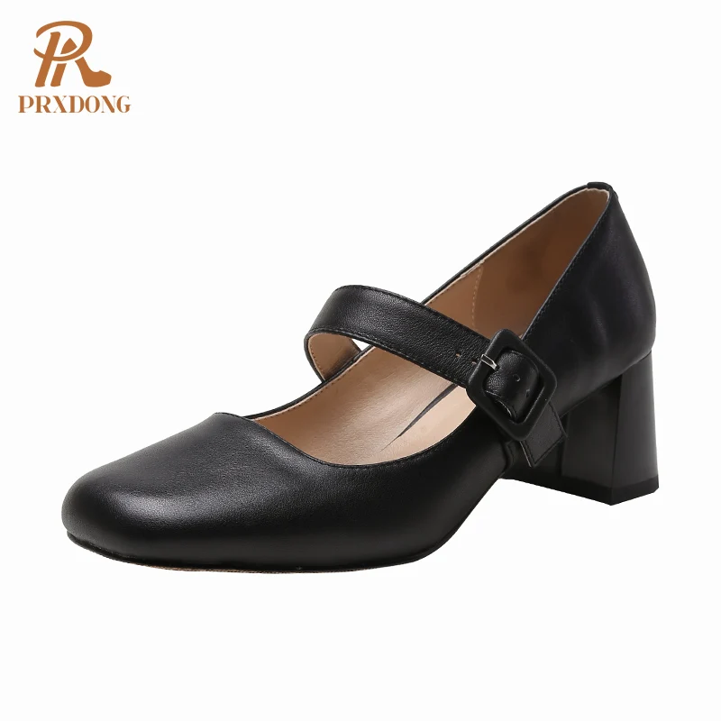 

2021 New Arrival Women Pumps Fashion Round Toe Mary Jane Single Shoes Simple Buckle Autumn Dress Party Office Ladies Shoes 34-39
