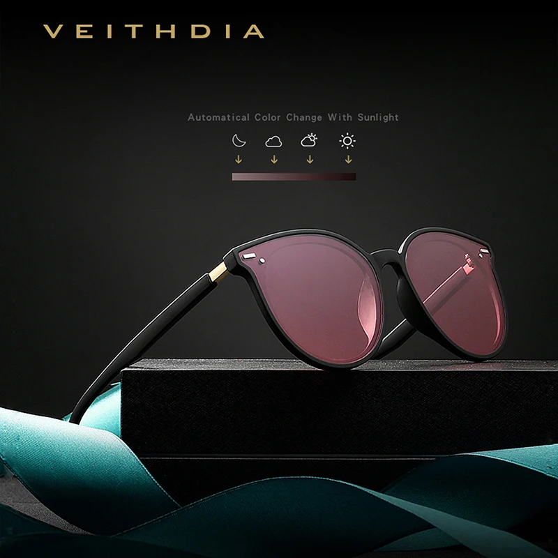 Женские солнцезащитные очки VEITHDIA винтажные фотохромные с поляризационными
