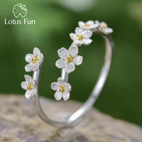 lotus fun delicate forget me not flower adjustable rings for women 925 sterling silver 2022 trend engagement jewelry female gift