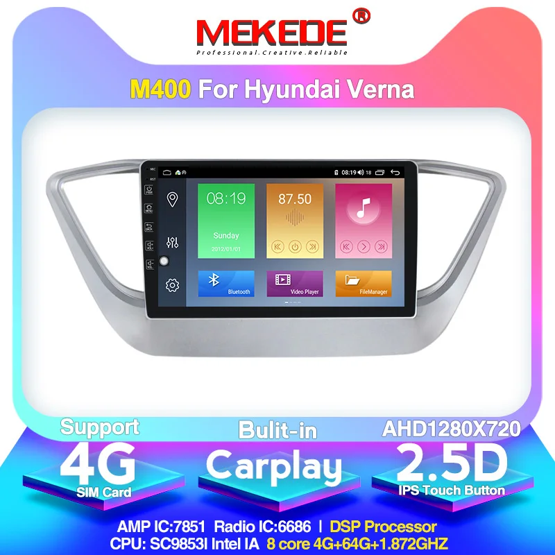 4G + 64G Android 10 lte автомобильный радио мультимедиа аудио плеер GPS навигация для Hyundai