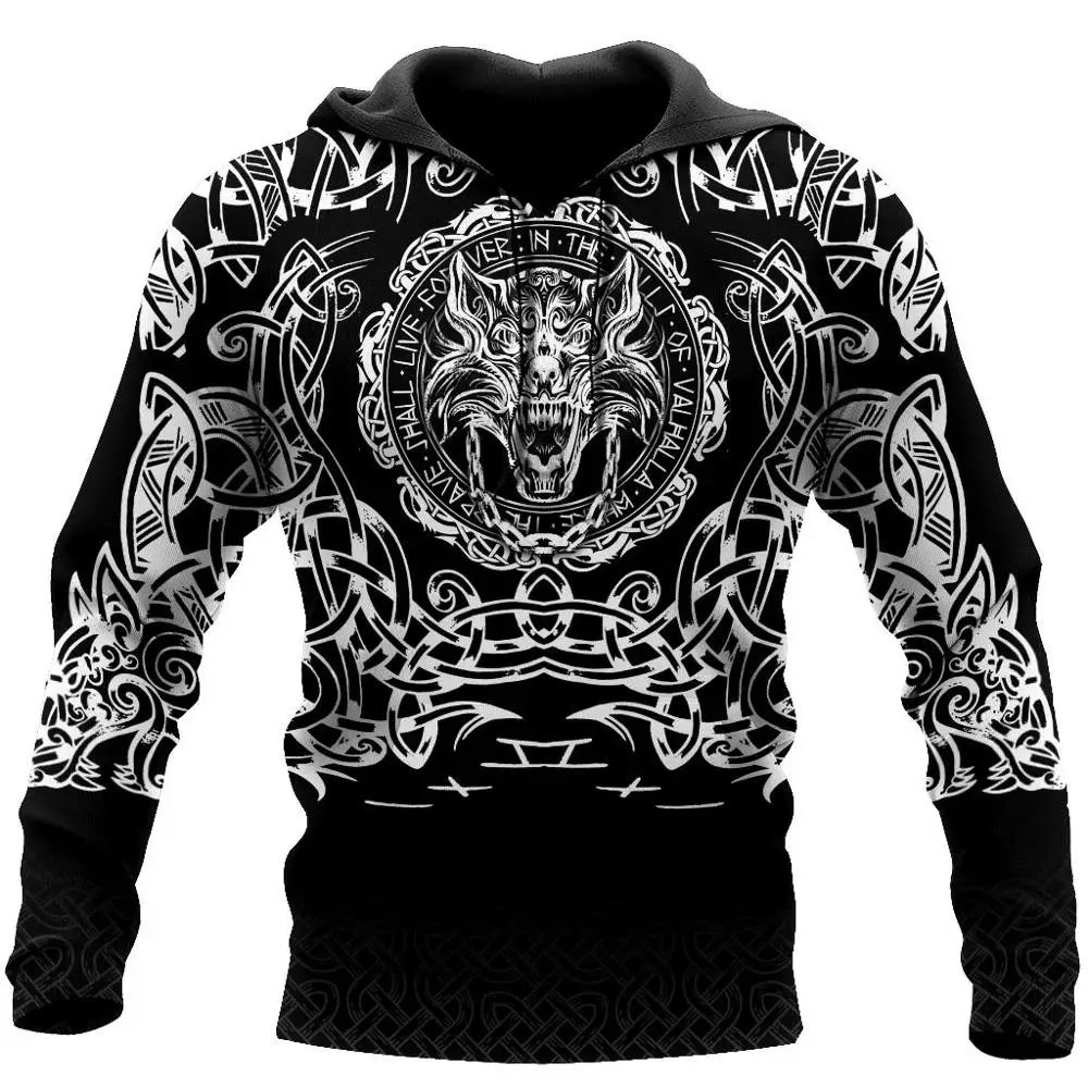 

Wolf Fenrir Viking Tattoo 3D Print Hoodies Man Women Harajuku Outwear Zipper Pullover Sweatshirts Casual Unisex Jacket Tracksuit
