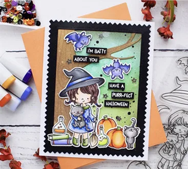 TPP маленькая ведьма на Хэллоуин прозрачные резиновые штампы/Детские штампы и для