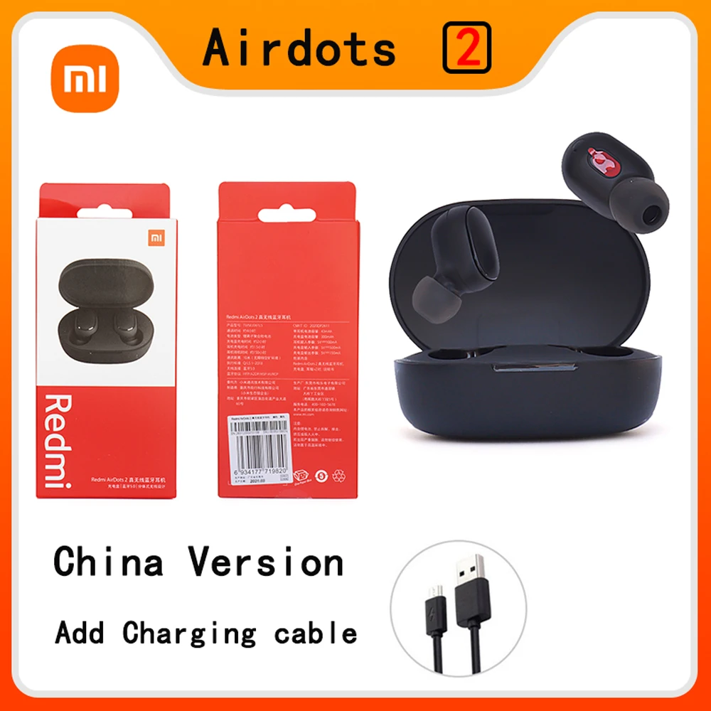

Наушники-вкладыши Xiaomi Redmi Airdots 2, Bluetooth 5,0, с микрофоном