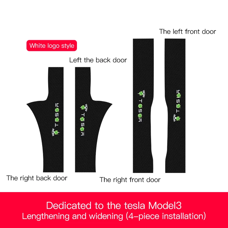 

4Pcs Carbon Fiber for Tesla Model 3 Car Door Sill Scuff Guard for Tesla Model3 Model 3 Anti kick Rear Front Door Sill Sticker