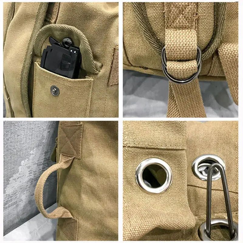 Large Hiking Backpack Travel Mountaineering Rucksack Foldable Canvas Bucket Bag Men Blaso Mochila Camping Trekking Sports XA167D | Спорт и