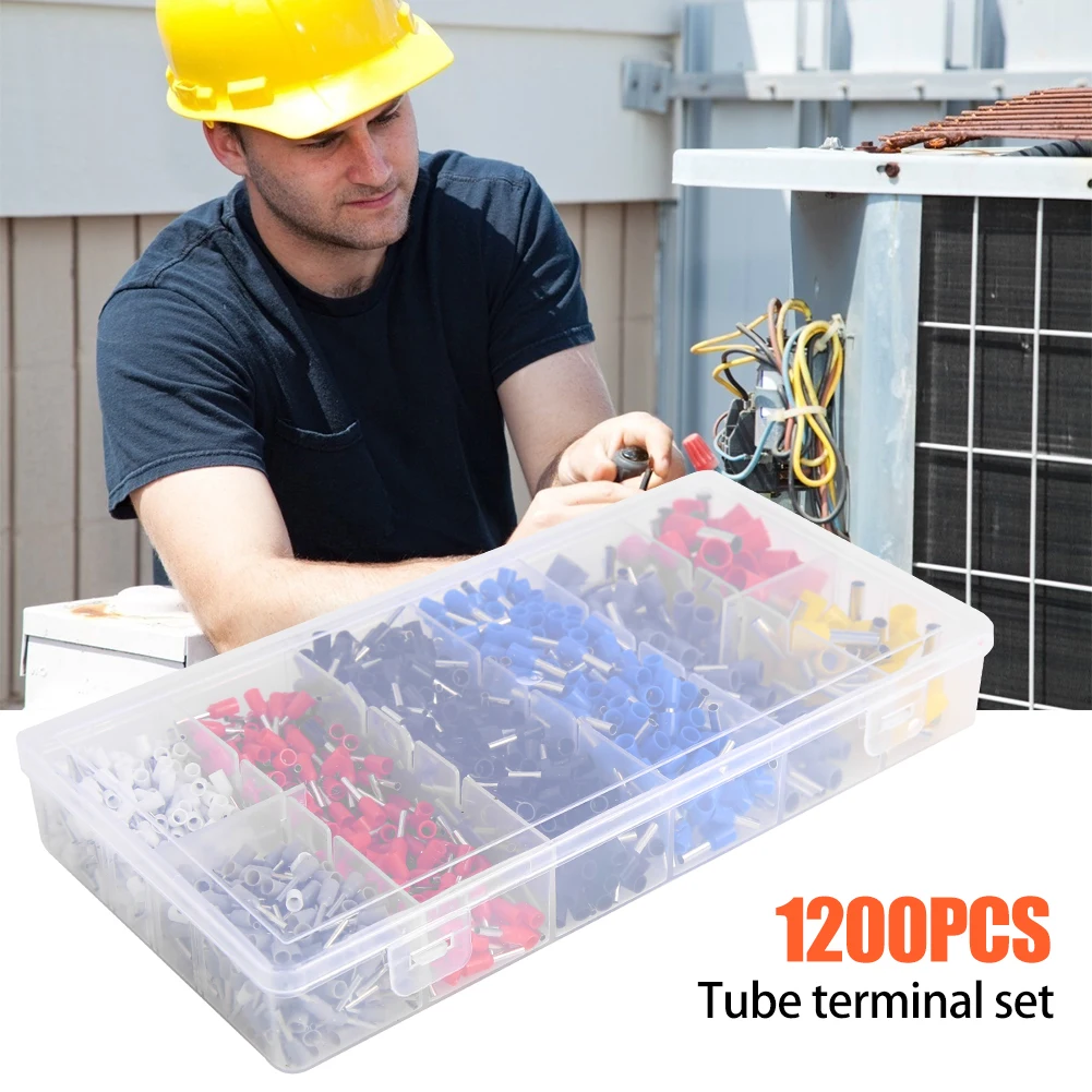 

1200Pcs Tubular Terminal Various-styles Box-packed Electrical Tube Ferrule Insulated Wire Connector Crimping Terminals Home Part