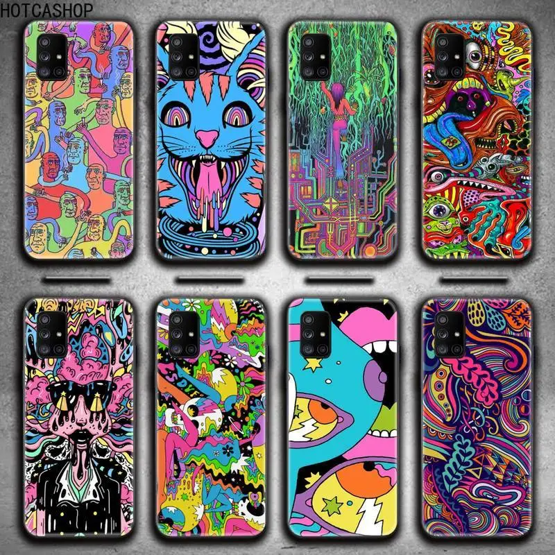 

Colourful Psychedelic Trippy Art Phone Case For Samsung Galaxy A52 A21S A02S A12 A31 A81 A10 A30 A32 A50 A80 A71 A51 5G
