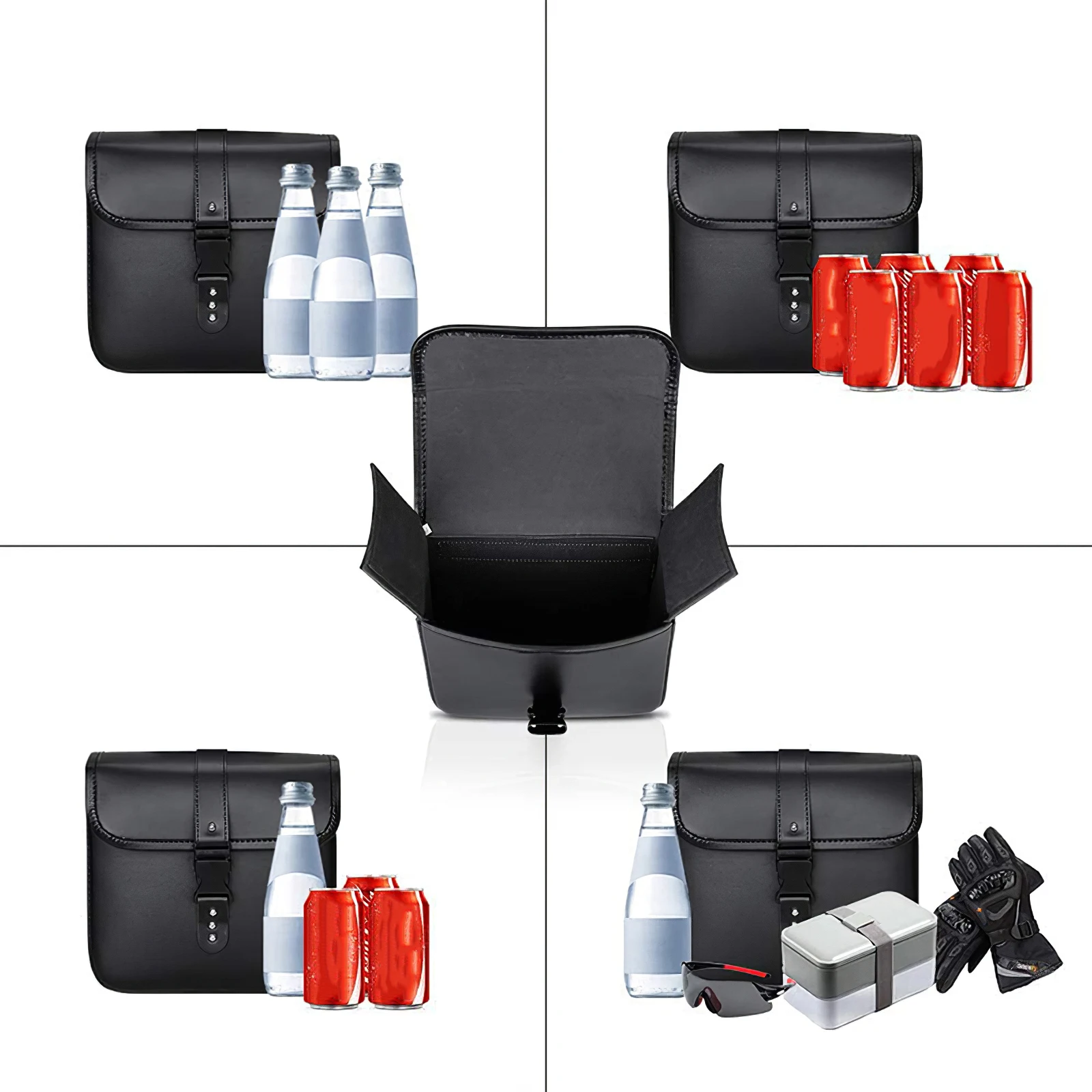 Новая мотоциклетная седельная сумка из искусственной кожи Боковая Сумка черная