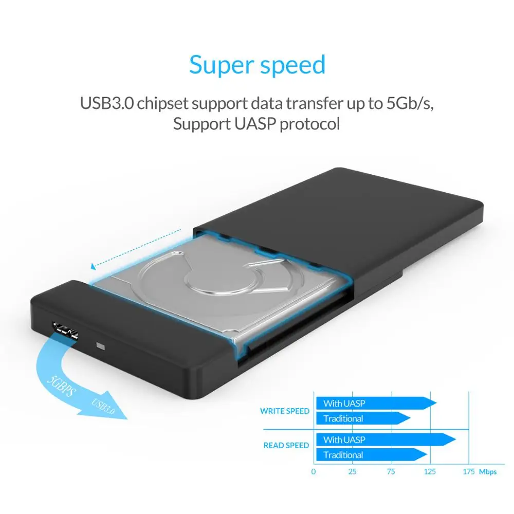 Внешний корпус ORICO 2 5 дюйма SATA к USB 3 0 без инструмента сверхскоростной HDD