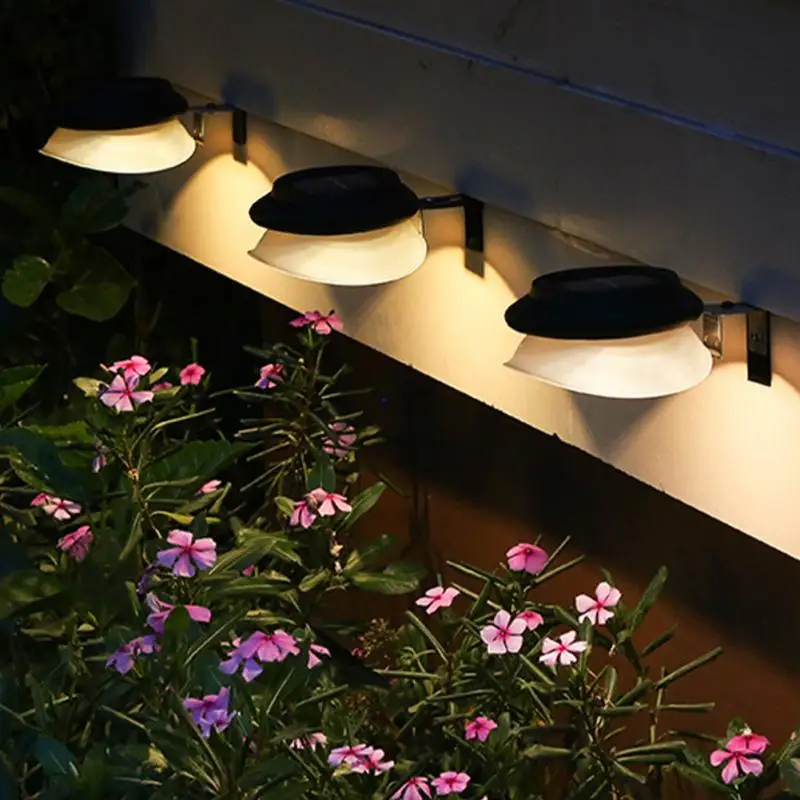 

4pcs/set Solar Lamp Outdoor Lighting 9 LED Fence Pathway Wall Mount Light Garden Yard Super Bright IP65 Waterproof Lantern