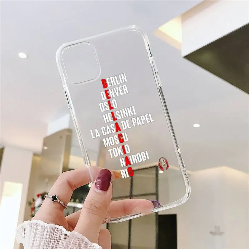 

Spain TV Money Heist House Paper Phone Case Transparent soft For iphone 5 5s 5c se 6 6s 7 8 11 12 plus mini x xs xr pro max
