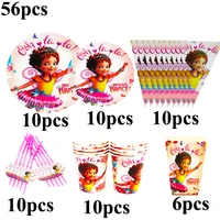 56pcs fancy nancy birthday party decorations fancy nancy disposable tableware party decor disposable cups straws banners plates