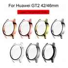 Ультратонкий защитный чехол для экрана для Huawei Watch GT2 GT 2 42 мм 46 мм, защитный чехол из закаленного стекла, бампер
