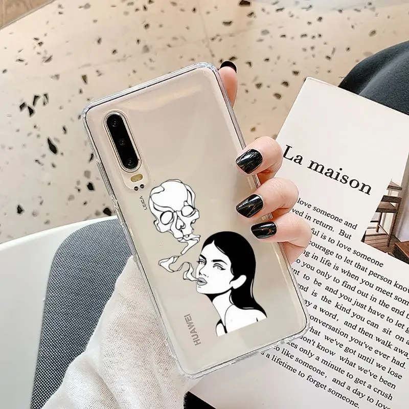 

Cool heartbreaker girl Phone Case Transparent for Samsung A71 S9 10 20 HUAWEI p30 40 honor 10i 8x xiaomi note 8 Pro 10t 11