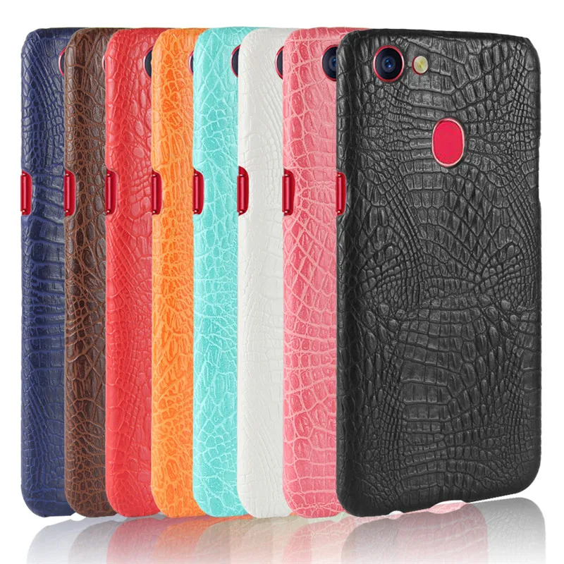 Чехол для OPPO F5 CPH1723 Роскошный Жесткий ПУ крокодиловая кожа задняя крышка чехол