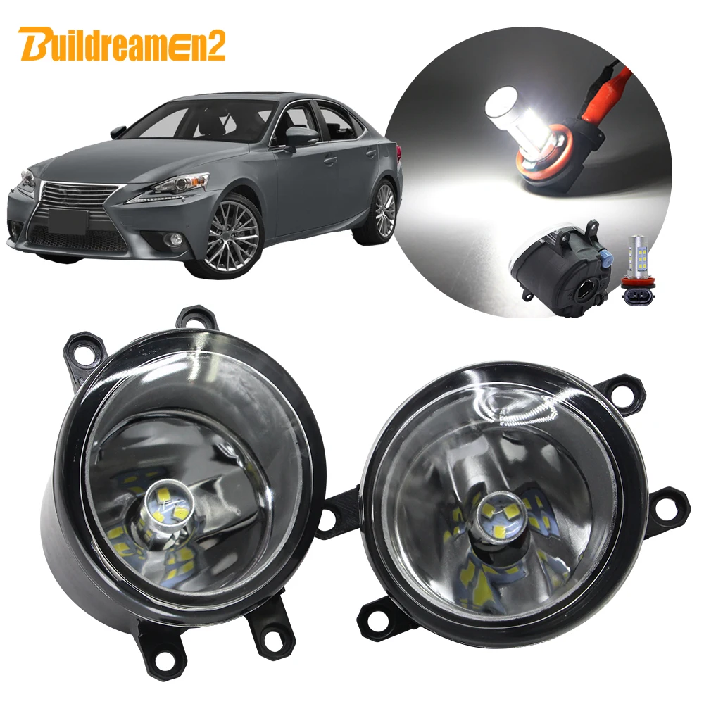 

Buildreamen2 Car H11 Fog Light Lampshade + Bulb Daytime Running Light 12V For Lexus IS250 IS350 with F-Sport Package 2008-2013