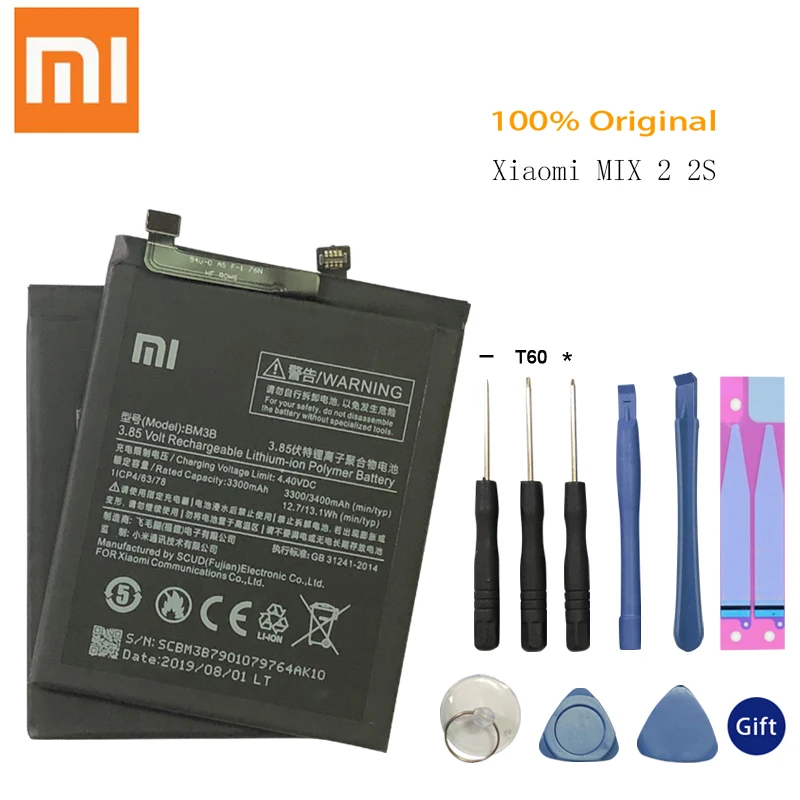 Xiao Mi оригинальная запасная батарея BM3B для Xiaomi MIX 2 2S 3300 мАч высокоемкие
