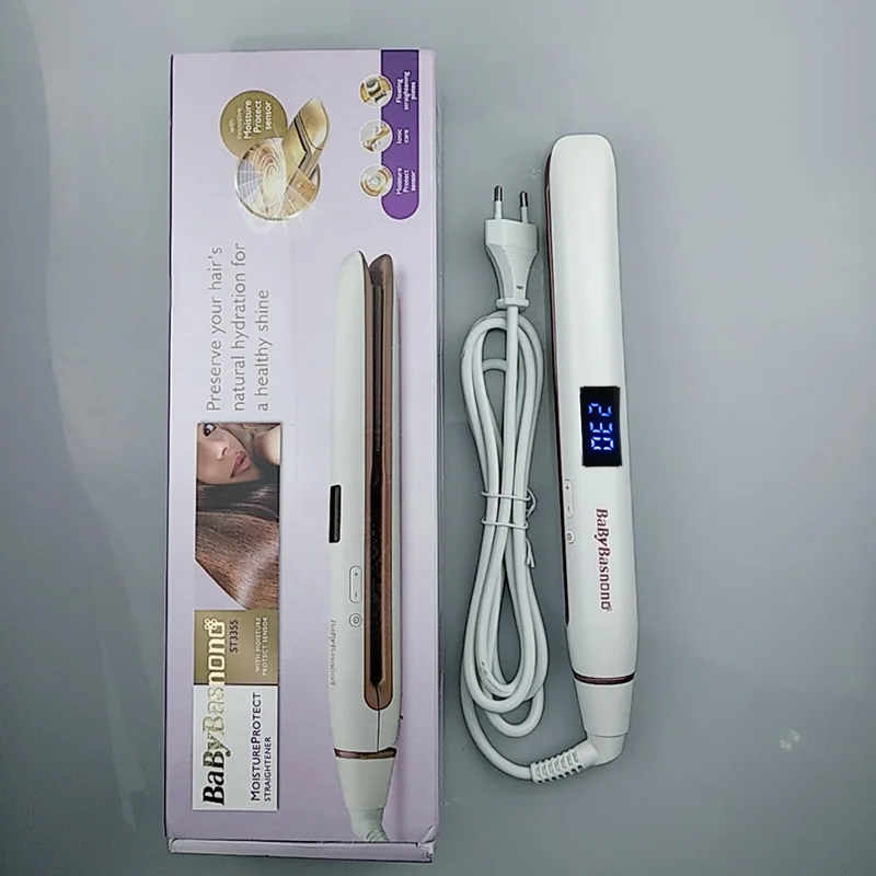 White-PER-Box Профессиональный Выпрямитель для волос, плойка, утюжок с отрицательными ионами, палочка для выпрямления ионной завивки, гофрированные щипцы - Цвет: White-PER-Box