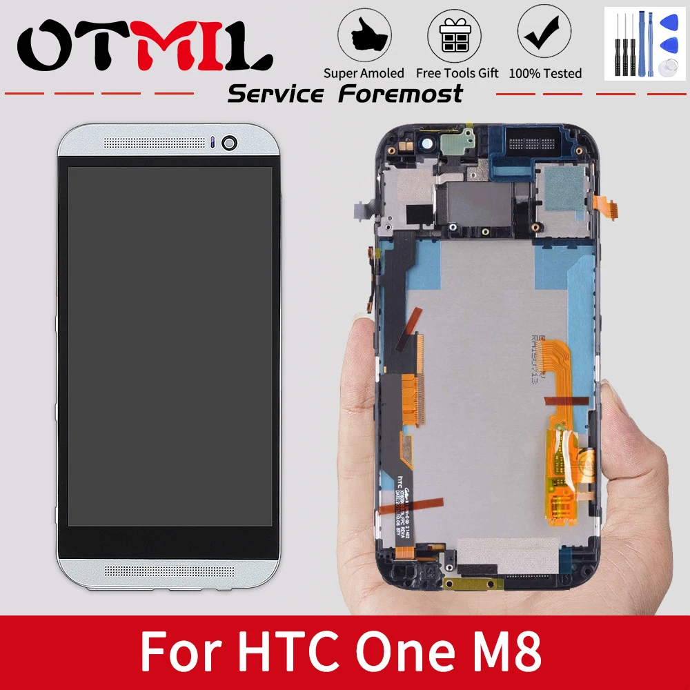ЖК дисплей 5 0 дюйма с одной/двумя SIM картами для HTC ONE M8 сенсорный экран рамкой