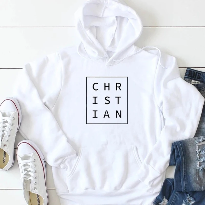 

Christian Letter Print Hoodies Casual Women Crewneck Religion Pullovers Spring Autumn Unisex Long Sleeve Slogan Sweatshirts Tops