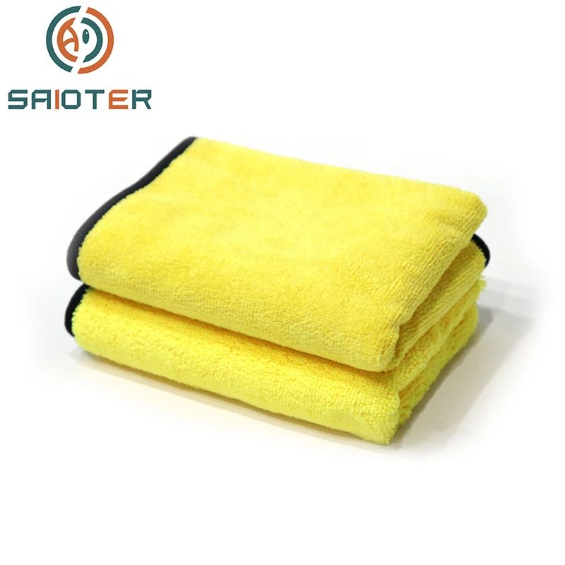 

SAIOTER 40*60cm Hot Sale Thickened Car Cleaning Towel Microfiber Coral Velvet Cloth Double Sided High Density Towel