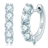 trendy 3 5mm d color moissanite hoop earrings women girls jewelry 925 sterling silver gra moissanite earrings birthday gift
