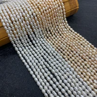 class a quality natural freshwater pearl 3 5mm rice shaped beads for diy jewelry making necklace earrings jewelry accessories