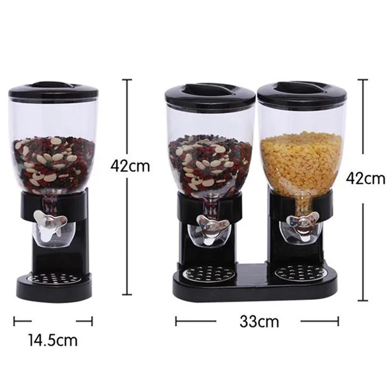 Диспенсер для злаков двойной одиночный контейнер хранения сухих продуктов